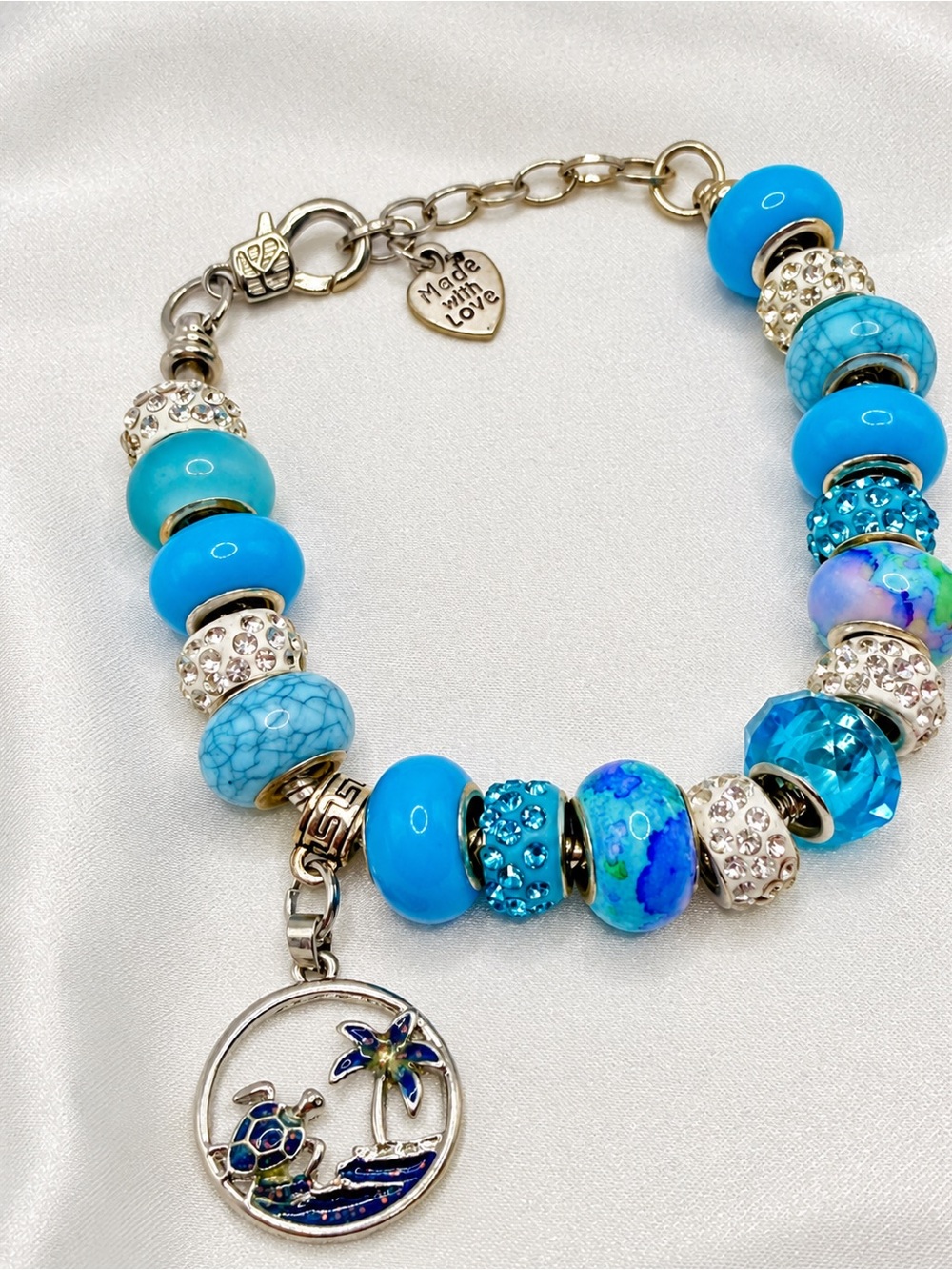DJ’s Custom Creations Turquoise Sea Turtle Bracelet 7.5–9 in